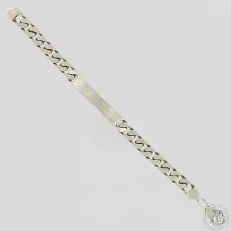 Panssariranneketju laatalla, käytön jälkiä, pituus 210mm ja leveys 8mm, 925,  Paino: 48,5 g