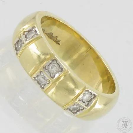 Timanttisormus 6xn.0.03ct, koko 17¼, leveys 6mm, Silvan, 585,  Paino: 8,6 g