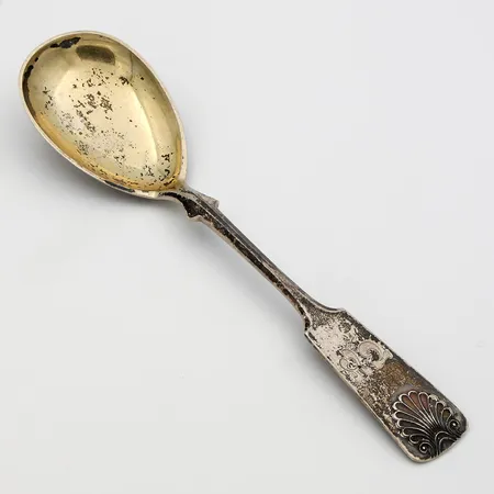 Tarjoilulusikka, kaiverrettu, Musla, pituus 160mm, 813,  Paino: 35,4 g