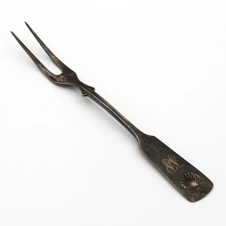 Leikkelehaarukka, kaiverrettu, Musla, pituus 165mm, alpakka