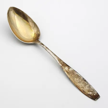 Tarjoilulusikka, kaiverrettu, Matta, pituus 222mm, vuodelta 1930, 813,  Paino: 64 g