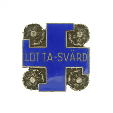 Jäsenmerkki, Lotta-Svärd, mitat 27x27mm, numero 63507, tekijänleima OL (Oy Osk. Lindroos Ab), vuodelta 1935, 813,  Paino: 9,3 g