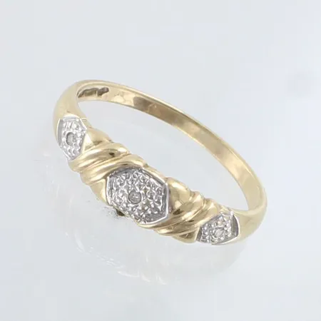 Timanttisormus 3xn.0.005ct, koko 17¾, 585,  Paino: 1,7 g