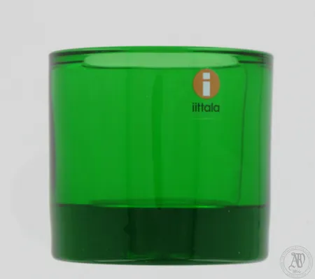 Kivi- tuikkulyhty, Iittala Marimekko, vihreä, vaakuna-leima pohjassa, korkeus 60mm 