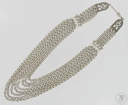 Kaulakoru Kalevala Koru, Hämäläinen Juhlakääty, pituus 49cm, vuodelta 1992, 925,  Paino: 113,8 g