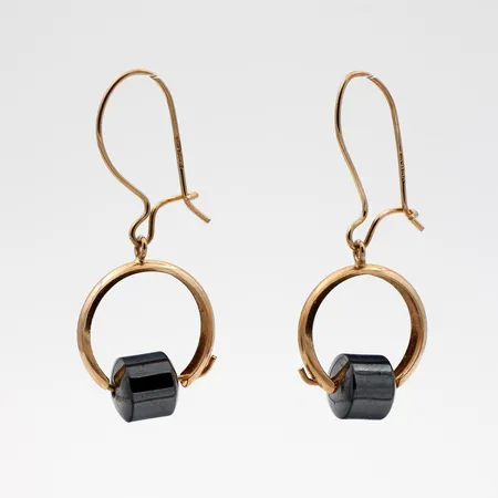 Hematiittikorvakorut, korkeus 30mm, 585br,  Paino: 1,8 g