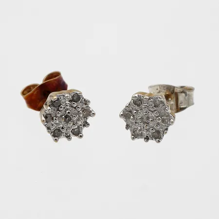 Timanttikorvakorut 14xn.0.005ct, toisessa hopeine tausta, 585,  Paino: 1,2 g