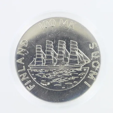 Juhlaraha, Åland 1921-1991, nimellisarvo 100mk, 925,    Paino: 24,1 g