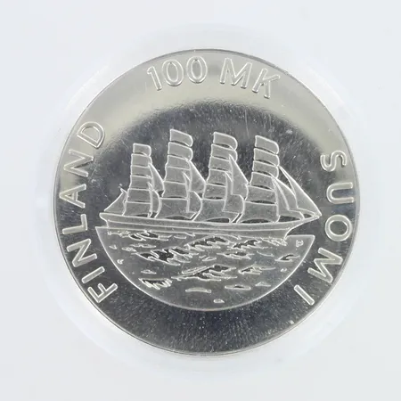 Juhlaraha, Åland 1921-1991, nimellisarvo 100mk, 925,    Paino: 24,5 g