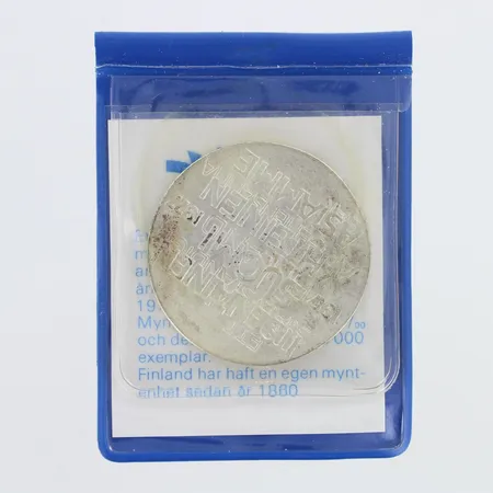 Juhlaraha, Itsenäinen Suomi 60 vuotta, nimellisarvo 10mk, 1917-1977, 500,   Paino: 21,4 g