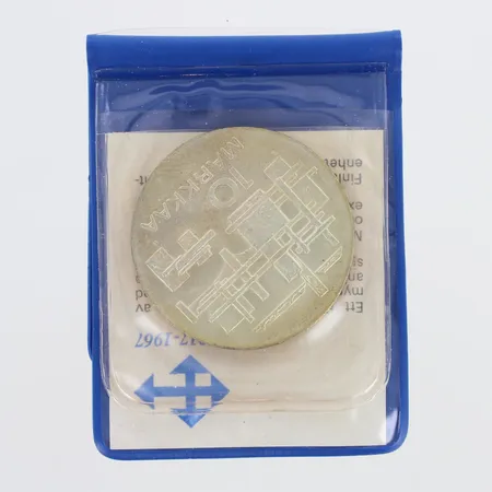 Juhlaraha, Suomen itsenäisyyden kunniaksi 1917-1967, nimellisarvo 10mk, 900,  Paino: 24,1 g