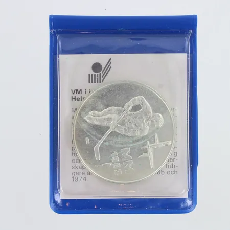 Juhlaraha Jääkiekon MM-1982, nimellisarvo 50mk, 500,   Paino: 22,9 g