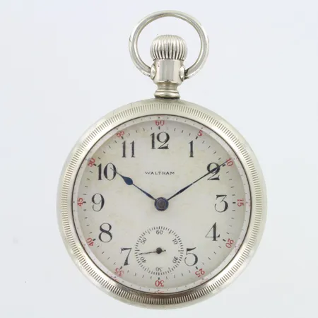 Terästaskukello Waltham, S:N8603126, Ø55.5mm, käytön jälkiä, 