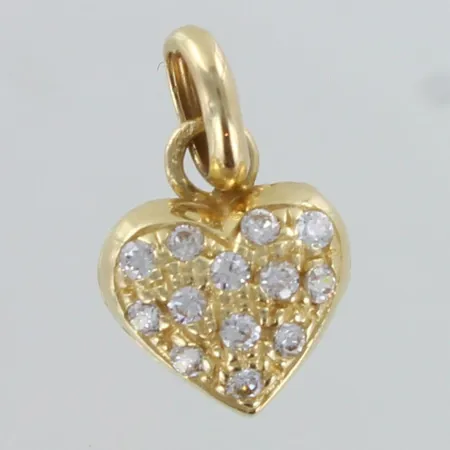 Sydän-riipus kivillä, korkeus 16mm, 585br, Paino: 1,3 g