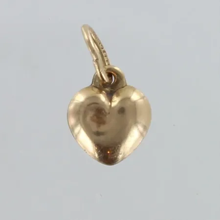 Sydän-riipus, painaumia, korkeus 11mm, 585, Paino: 0,2 g