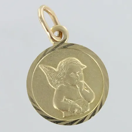 Enkeli-riipus, kaiverrettu, korkeus 17mm, 585, Paino: 1 g