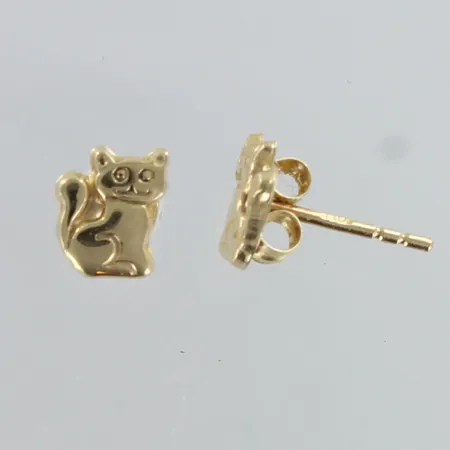 Kissa-korvakorut, korkeus 6mm, 585,  Paino: 0,3 g