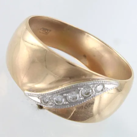 Timanttisormus 1xn.0.03ct 2xn.0.02ct 2xn.0.01ct, koko 17¼, 585,  Paino: 2,7 g