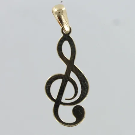 Nuottiavain-riipus, 24mm, 585,  Paino: 0,6 g