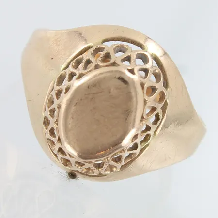 Sormus, käytön jälkiä, koko 18, 585,  Paino: 3,2 g