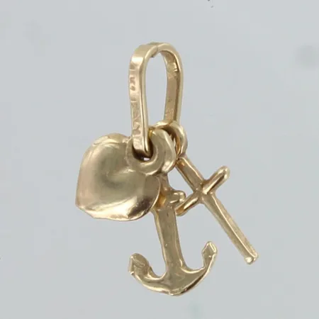 Usko- toivo- rakkaus-riipus, korkeus 13mm, 585,  Paino: 0,6 g