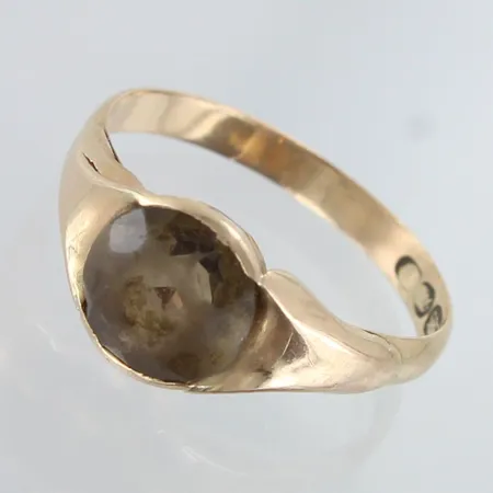 Kivisormus, käytön jälkiä, kivi kulunut, koko 16¼, 585br,  Paino: 1,6 g