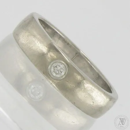 Timanttisormus 1xn.0.08ct, koko 17¼, 585 valkokulta,  Paino: 7,1 g