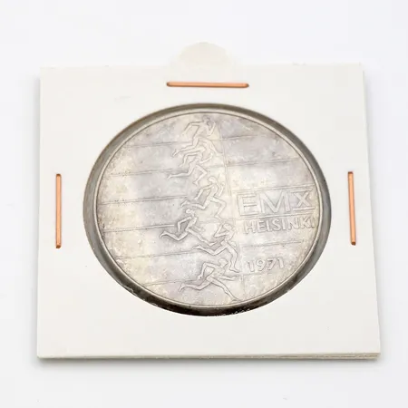 Juhlaraha, EMX Helsinki 1971, nimellisarvo 10mk, 500, Paino: 24,3 g