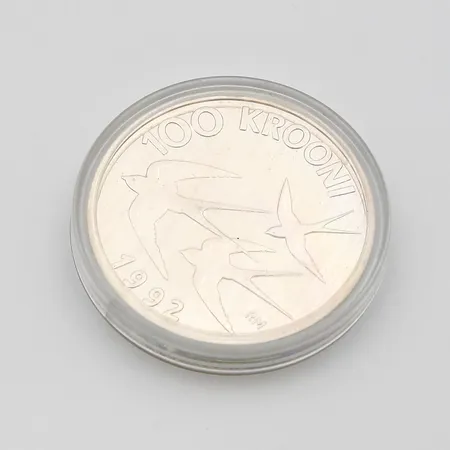 Juhlaraha, Eesti 1992, nimellisarvo 100 kroonia, 925,  Paino: 22,2 g