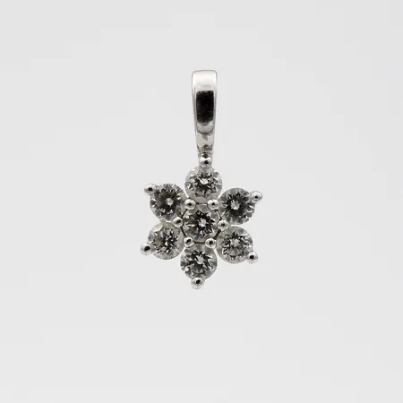 Timanttiriipus 6xn.0.04ct, korkeus 12mm, 585 valkokulta, Paino: 0,4 g
