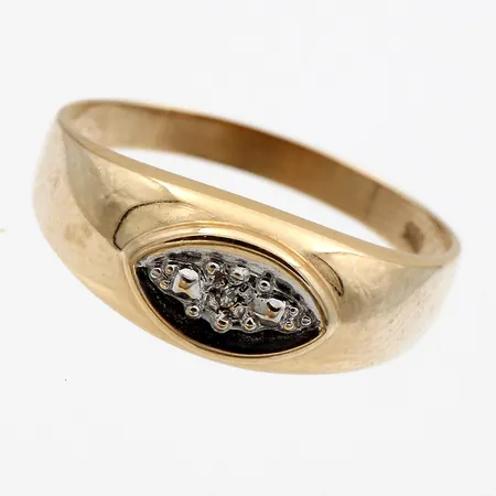 Timanttisormus 1xn.0.005ct, koko 17½, 585,  Paino: 1,8 g