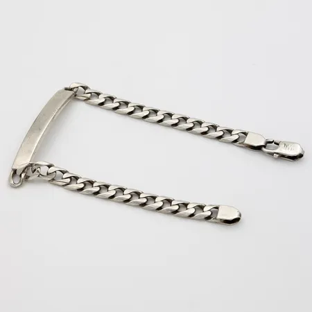 Viallinen laatta-ranneketju, lukkolenkki puuttuu, kaiverrettu, pituus 220mm, leveys 6mm, 925,  Paino: 19,5 g