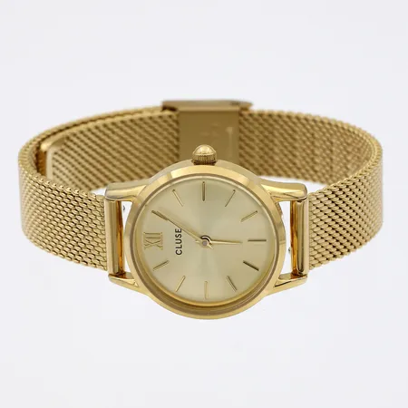 Teräsrannekello, Cluse, quartz, taulun Ø 24mm, rannekeen pituus säädettävissä