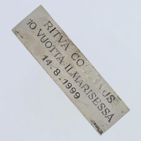Hopealaatta, kaiverrettu, mitat 70x20mm, 925,  Paino: 7,2 g
