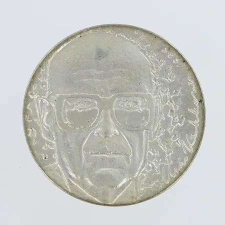 Juhlaraha, Urho Kekkonen 1975, nimellisarvo 10mk, 500,   Paino: 23,8 g