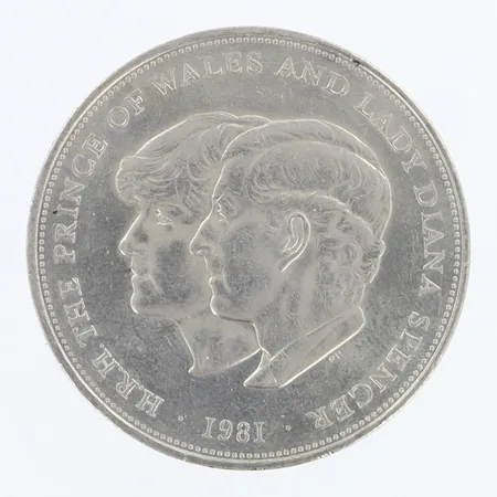 Hopearaha,  25 New Pence - Elizabeth II (Royal Wedding) , 1981, 925,   Paino: 28,1 g