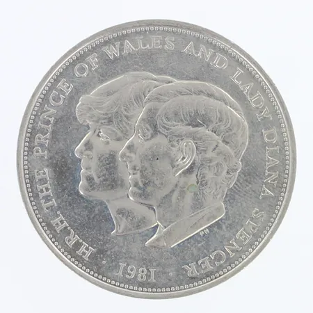 Hopearaha,  25 New Pence - Elizabeth II (Royal Wedding) , 1981, 925,   Paino: 28,3 g