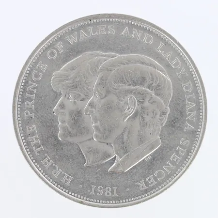 Hopearaha,  25 New Pence - Elizabeth II (Royal Wedding) , 1981, 925,   Paino: 28,6 g