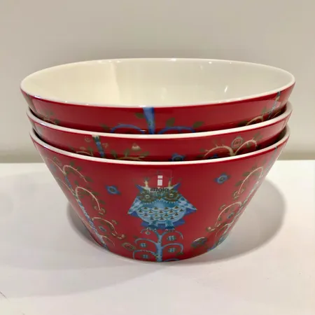 Kolme kulhoa, Taika, Iittala, punainen, 60cl