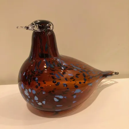 Lasilintu, Pekkasiini, signeeraus O.Toikka iittala,  mitat 135x210mm