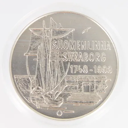 Juhlaraha Suomenlinna 250-vuotta, nimellisarvo 100mk, 925, Paino: 22,1 g