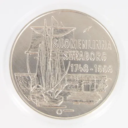Juhlaraha Suomenlinna 250-vuotta, nimellisarvo 100mk, 925, Paino: 22,4 g