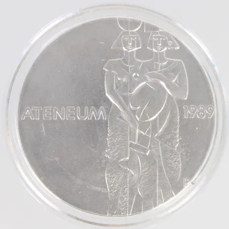 Juhlaraha, Ateneum 1989, nimellisarvo 100mk, 925,  Paino: 24,1 g