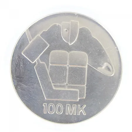 Juhlaraha, Suomi 1991, nimellisarvo 100mk, 830,  Paino: 24 g
