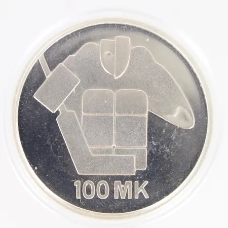Juhlaraha, Suomi 1991, nimellisarvo 100mk, 830,  Paino: 24,2 g