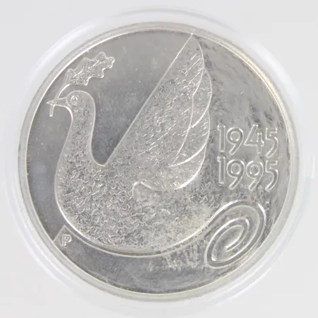 Juhlaraha YK 50 vuotta, 1945-1995, nimellisarvo 100mk, 925, Paino: 24,3 g