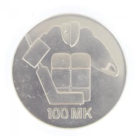 Juhlaraha, Suomi 1991, nimellisarvo 100mk, 830,  Paino: 23,9 g