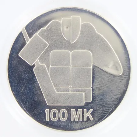 Juhlaraha, Suomi 1991, nimellisarvo 100mk, 830,  Paino: 24,3 g