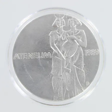 Juhlaraha, Ateneum 1989, nimellisarvo 100mk, 925,  Paino: 24,1 g