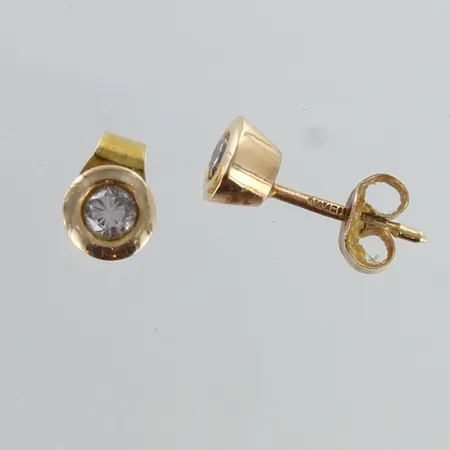 Timanttikorvakorut 2xn.0.05ct, taustat eri paria, 585,  Paino: 1,3 g